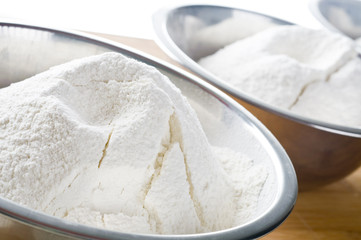 White flour in bowl