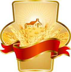 Label design with wheat
