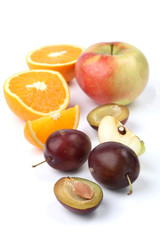 Fresh fruits. Ingredients for a winter fruit tea.