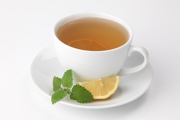 Lemon balm tea with lemon