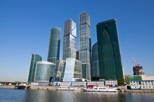 Modern business skyscrapers in Moscow city