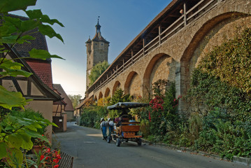 Naklejka na ściany i meble Klingentor Rothenburg ob der Tauber z murów obronnych
