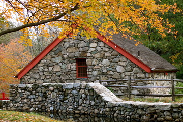 Stone House in Fall