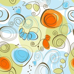 Whimsical floral background (seamless)