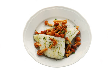 Filetti di merluzzo con funghi chiodini