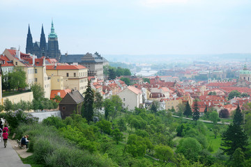 Red roofs of Prague's Old Town.