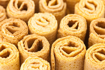 Waffle rolls background
