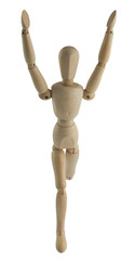 Wooden mannequin running