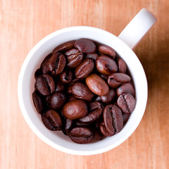 cup full of coffee beans