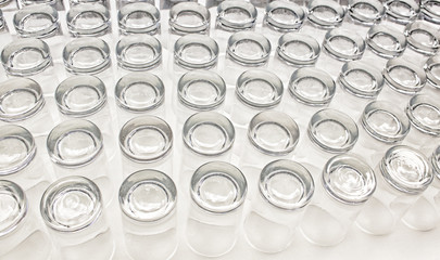 rows of clear glass drinking glasses
