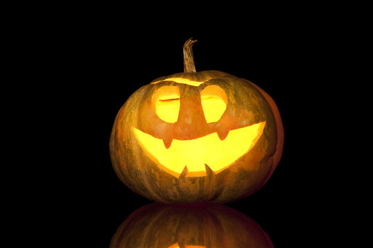 halloween pumpkin isolated on black