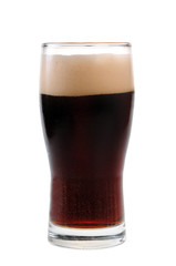 A pint of stout isolated on white background