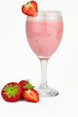Strawberry milkshake smoothie