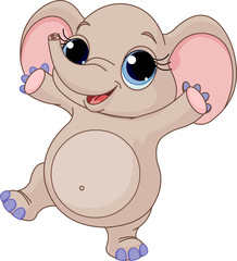 Baby elephant dancing