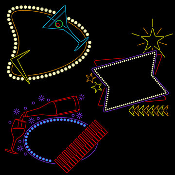 Neon lounge signs ready for your text