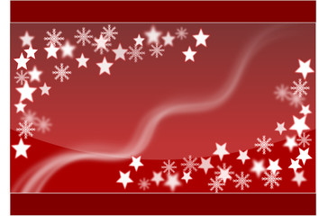 Red stars and snowflakes on red background
