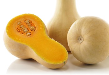 Butternut squash isolated on white background