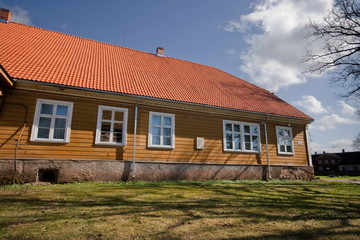 old schoolhouse at countryside (Riidaja, Estonia)