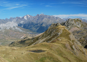 Panorama of Pyrenees mountains in Spanich Aragon