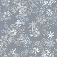 Abstract Seamless Snowflake Pattern