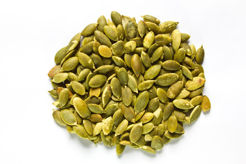 Pumpkin Kernels isolated on white background