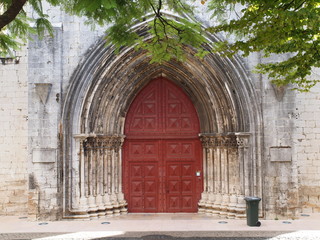 Portal of Carmo church in Lisbon, Portugal.