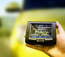 Gps in a man hand.