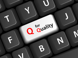 "Q for Quality" Key on Keyboard (total quality management top)