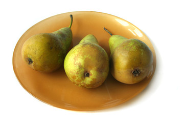 Conference pears on the plate