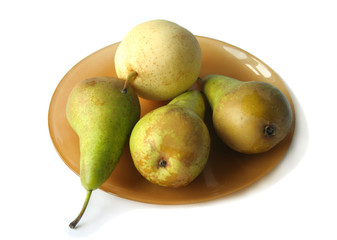 Conference and chinese pears  on the plate