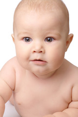 Portrait shot of a curious toddler