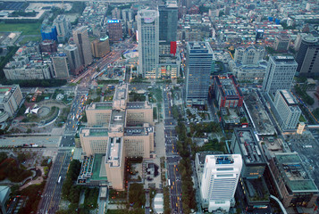 View from the 101 skyscraper over Taipei, Taiwan