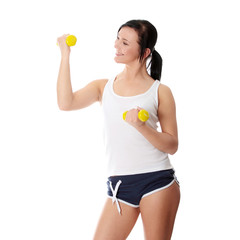 Woman doing fitness exercise