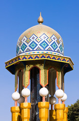 Colorful mosaic of an oriental roof