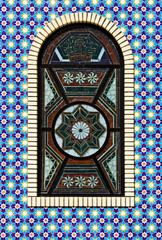 Colorful mosaic texture window