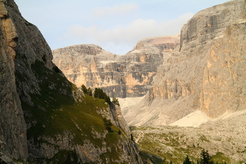 Between Pordoi sass and Sella,Lasties valley