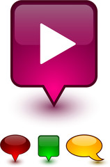 Play speech comic icons.