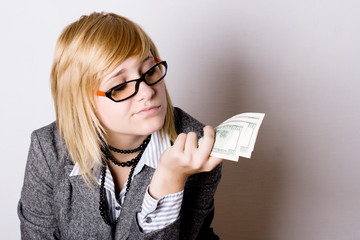 businesswoman with money