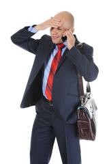 Fototapeta premium Businessman talking on the phone