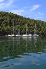 Fototapeta na wymiar Boat at Skandinski buk (Croatia)