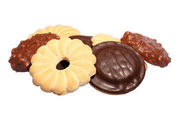 Biscuit mix isolated on white with clipping path