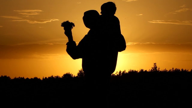 Silhouette, meeting, family