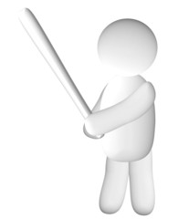 Mensch mit einem Schl&auml;ger