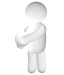 Fototapeta premium 3d white human is holding a ball