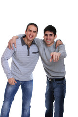 Fototapeta premium two young casual men portrait