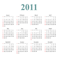 Calendar for 2011