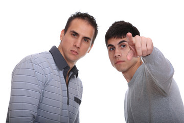 two young casual men portrait