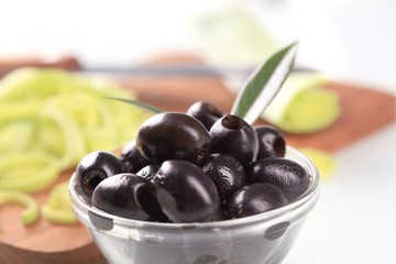 Pitted black olives
