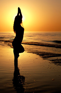 Yoga at sunset