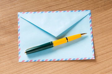 Mail concept with many envelopes on the table